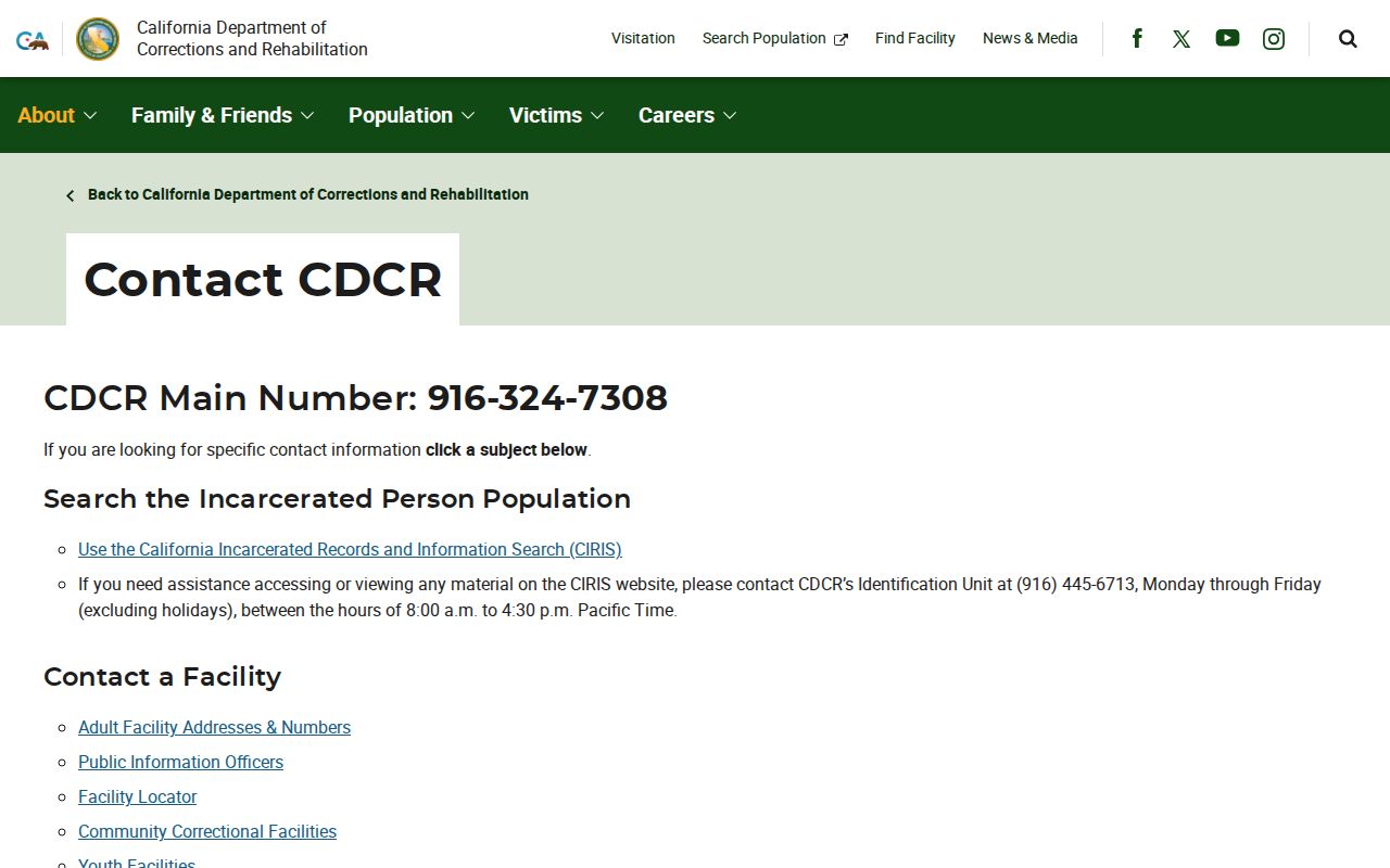 CDCR contact route after a Glenn County custody transfer